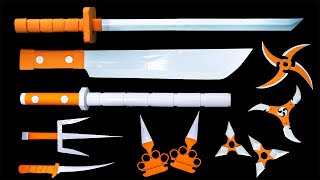 09 Origami Ninja Weapons Shadow Fight  Sword Machetes Baton Sai Knife Knuckle Ninja star [upl. by Oniger]