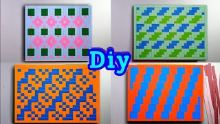 different tipes of weaving stylish paper weaving tutorial simple paper weaving craft [upl. by Neyu]