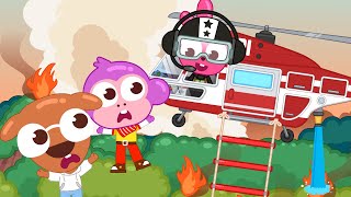 Kids games drive fire truck and save lives as firefighters  Papo Town Fire Department [upl. by Athal]