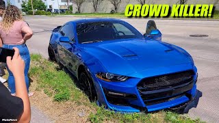 Mustang CRASH Absolute MAYHEM at Cars and Coffee Houston [upl. by Nymassej990]