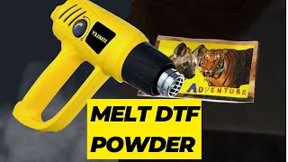 Unveiling the Magic Heatgun Melts DTF Powder🦱👕👕 [upl. by Siward]