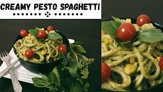 Creamy Pesto Spaghetti  क्रीमी पेसतो स्पैगेटी  Italian Pesto Spaghetti  Pesto Recipe [upl. by Jessabell677]