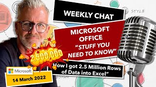 Weekly Chat  13 Mar 2022 25 Million Rows of Data in a Single Excel Spreadsheet [upl. by Eward]