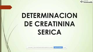 📌DETERMINACIÓN DE CREATININA SERICA💥BIOQUÍMICA 💛PARTE 1 [upl. by Sitoeht]