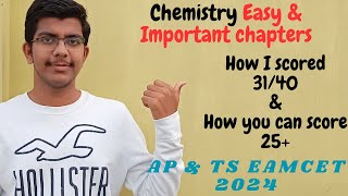 AP Eamcet 2024  Chemistry preparation  Easy and Important Chapters  score 25 marks🔥🔥 [upl. by Morse]