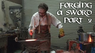 Forging a Sword  part two fuller bevels straightening [upl. by Nyre]