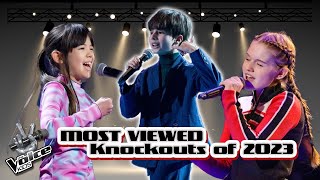 TOP 5  MOST viewed KNOCKOUTS of 2023  The Voice Kids [upl. by Nnylyaj783]