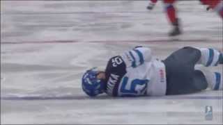 IIHF 2014 FinlandRussia  Vadim Shipachyov Insane Hit To Pekka Jormakka SUFFER BITCH [upl. by Animlehliw]