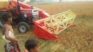 Mini Harvester Machine on MF 9500 58HP [upl. by Asiela]