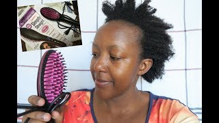 SIMPLY STRAIGHT ELECTRIC BRUSH on AFRICAN NATURAL HAIR [upl. by Colvin45]