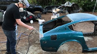 IS THAT ALL RUST  Sandblasting The 240Z Body [upl. by Ynneg]