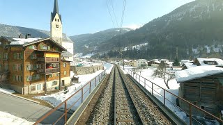 ★ 4K 🇨🇭Cab ride DisentisMustér  Chur Switzerland 022021 [upl. by Attelra]