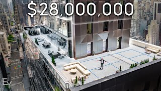 Inside a 28000000 NYC Apartment with a Private Pickle Ball Court [upl. by Drarreg]