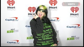 Billie Eilish arrives at 1027 KIIS FM 2019 Jingle Ball Red carpet [upl. by Trebreh]