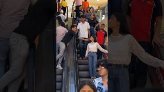 face touching prank on escalator 😹😱👀 funny escalatorgirl shortsfeed viral ytshortsviral [upl. by Atiroc]