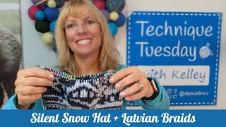 The Silent Snow Hat  How To Create A Nice Latvian Braid Join [upl. by Mcintyre]