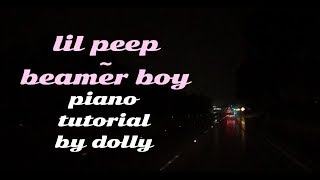 lil peep  beamer boy  piano tutorial [upl. by Pozzy]