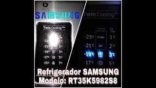 CONFIGURAR PANEL DE CONTROL REFRIGERADOR SAMSUNG RT35K5982S8 [upl. by Rozelle189]