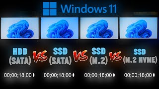 Windows 11 HDD vs SSD vs M2 vs NVMe Boot Time Comparison [upl. by Rooker]