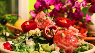 Mint Dill Corn Tomato Romaine Salad with Garlic Cashew Dressing  Take 3 [upl. by Mcroberts]