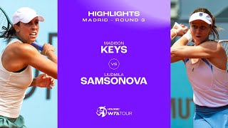 Madison Keys vs Liudmila Samsonova  2024 Madrid Round 3  WTA Match Highlights [upl. by Ayotahs]