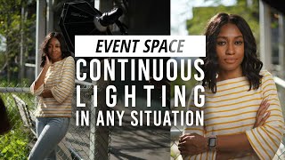 Continuous Lighting  Techniques and Portrait Photography Settings  BampH Event Space [upl. by Aniretak358]