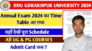 DDU ANNUAL EXAM TIME TABLE 2024  ADMIT CARD  DDU ANNUAL EXAM 2024  TIME TABLE  DDU ANNUAL EXAM [upl. by Assenahs]