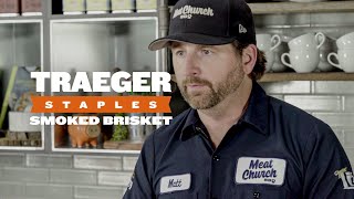 How to Cook Smoked Brisket with Matt Pittman from Meat Church BBQ  Traeger Staples [upl. by Htebazile637]