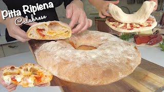 PITTA RIPIENA ricetta tipica CALABRESE pane a ciambella ripiena di salumi e formaggi [upl. by Krahmer]