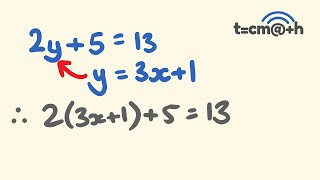 Simultaneous Equations solved using Substitution [upl. by Charbonnier]