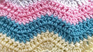 How to Easy Crochet Terrific Lazy Wave Baby Blanket [upl. by Enirahtac]