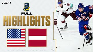 USA vs Latvia FULL HIGHLIGHTS  2024 World Junior Championship quarterfinal [upl. by Fabien444]