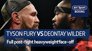 ITS ON Tyson Fury and Deontay Wilder FULL postfight confrontation at Windsor Park [upl. by Notsirt]