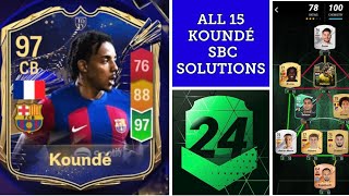 JULES KOUNDE  ALL 15 SBC SOLUTIONS  TOTY  MADFUT 24 [upl. by Marala]