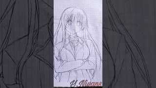 Dibujo De Yui Kotegawa A Bolígrafo drawing anime art dibujandoando shorts fanart animeart [upl. by Linsk]