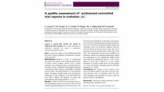 A quality assessment of randomized controlled trial reports in endodontics [upl. by Adnwahsar]