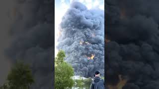 A massive fire has erupted at an industrial estate in Cannock Staffordshire [upl. by Emery]