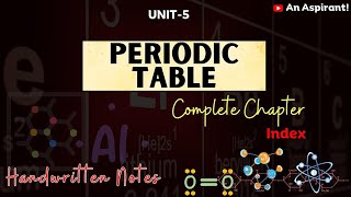 Unit5Periodic Table Index  Chemistry  General Science  Handwritten notes [upl. by Cheyney223]