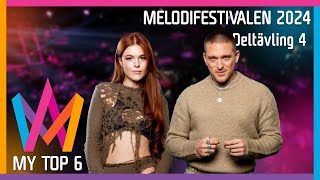 Melodifestivalen 2024 Deltävling Heat 4  My Top 6 [upl. by Aicil832]