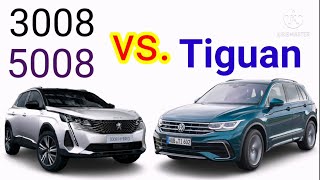 VW Tiguan Allspace lwn Peugeot 5008 [upl. by Egrog]