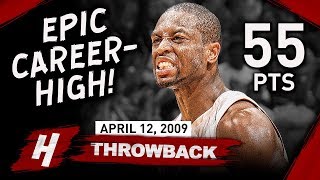 Dwyane Wade EPIC CareerHIGH Full Highlights vs Knicks 20090412  55 Points MVP Mode [upl. by Delcine]