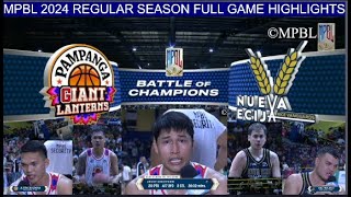 2024 MPBL REGULAR SEASON  Pampanga vs Nueva Ecija  Full game highlights  June 29 2024 [upl. by Dayir245]