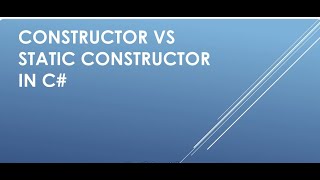 C Interview Questions and Answers  Constructor vs Static Constructor in C  C Important Question [upl. by Roanne]