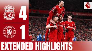 Jota Bradley Szoboszlai amp Diaz goals  Liverpool 41 Chelsea  Extended Highlights [upl. by Tabbi]