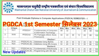 PGDCA 1st Semester Syllabus 2023  MakhanLal Chaturvedi University pgdca Syllabus 2023 [upl. by Lancelot844]