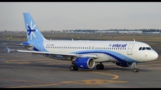 Interjet A320 take off Mexico city and landing at Puerto Vallarta [upl. by Bierman]