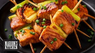 Teriyaki Salmon Skewers  Marions Kitchen [upl. by Della]