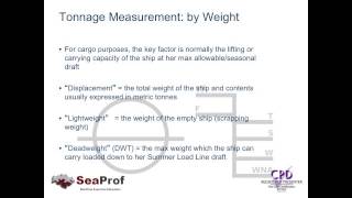 Part 1 Ship Tonnage amp Types [upl. by Regine]