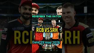 RCB vs SRH 2016 match highlights short shorts cricket ytshort ipl [upl. by Ettedanreb866]