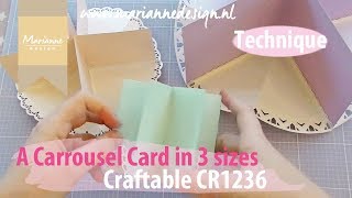 A Carrousel Card with the CR1236  Marianne Design card shape  Cardmaking Die Cutting [upl. by Karmen]